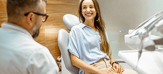 a patient speaking with her dentist